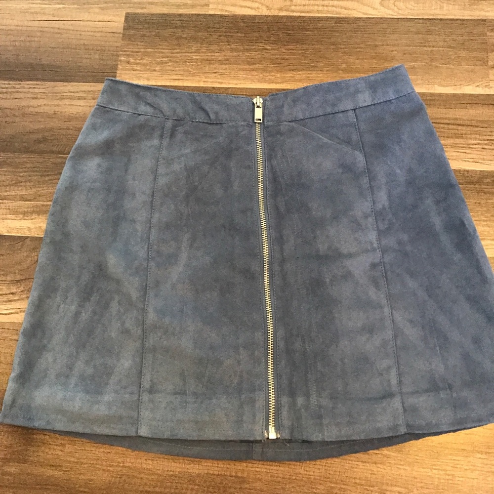 Suede mini skirt